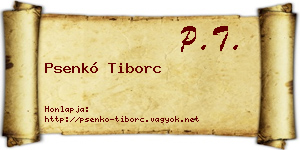 Psenkó Tiborc névjegykártya